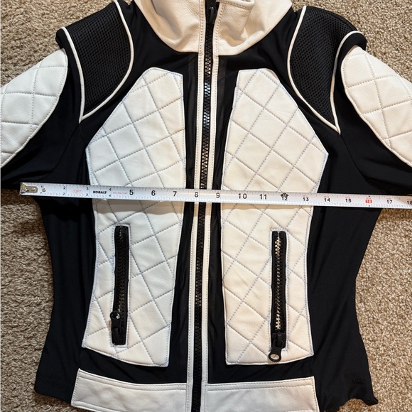 Blanc Noir women’s small Black and White moto Jacket - Picture 9 of 13